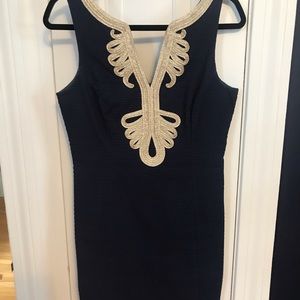 Lilly Pulitzer Navy and gold dress